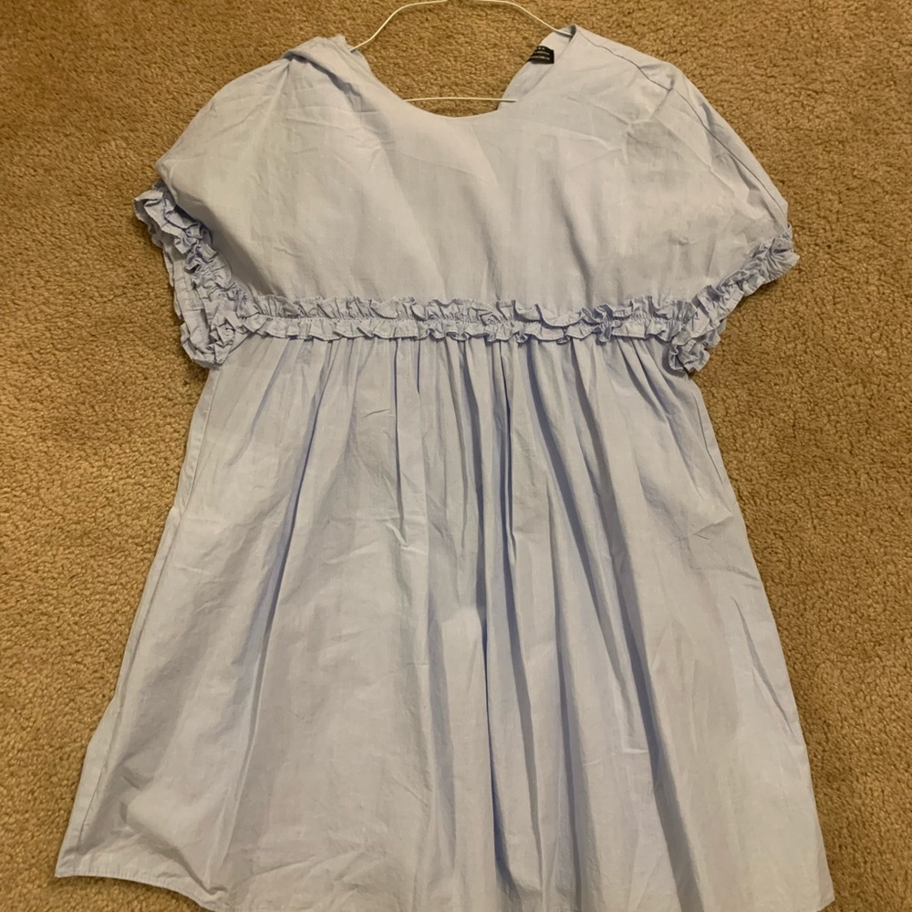 Zara Women’s Tea Party Blue Linen Dress